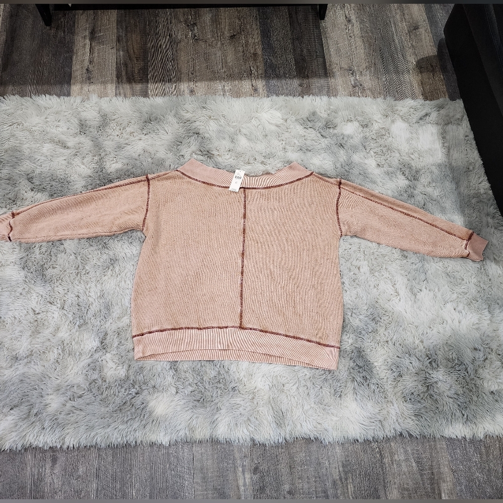 ANTHROPOLOGIE | Pilco | Off The Shoulder Slouchy Sweatshirt  | Mauve |XS | NWT - Picture 7 of 7